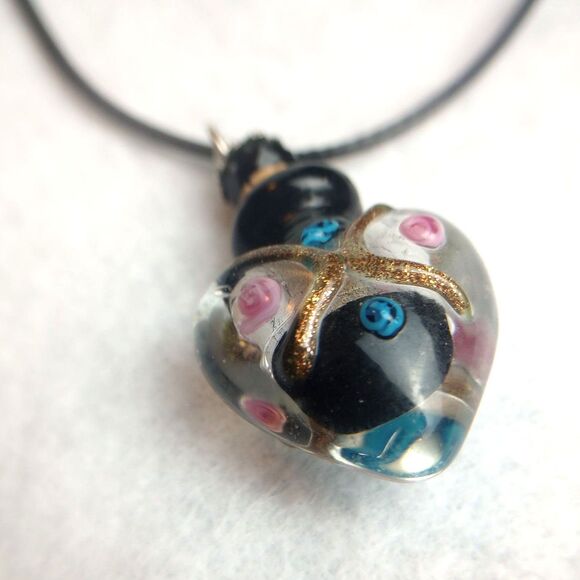 Heart Shaped Glass Potion Bottle Necklace - Picture 2 of 9